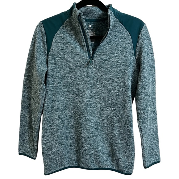 All In Motion Boy Green 1/4 Zip Athletic Fleece Pullover Performance Sweater XL - Picture 1 of 7